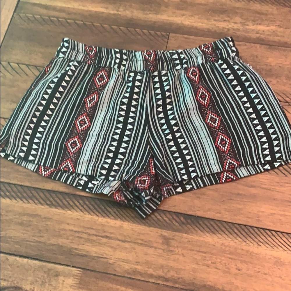 Forever 21 Red.Black,White Boho Festival Shorts